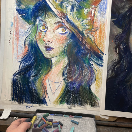 Portrait Drawing with Chalk Pastels